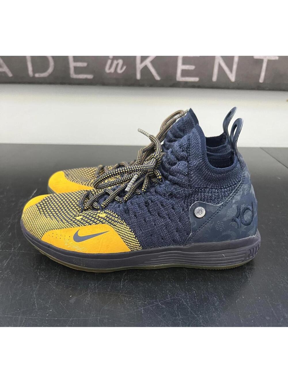 Nike Zoom KD 11 Chinese Zodiac Navy Gold Michigan Shoes  7Y